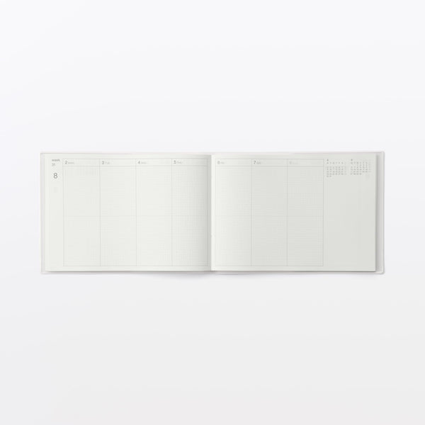 MUJI B5 Half-Size Monthly & Weekly Planner – Horizontal Layout Monday Star  December 2026 Start