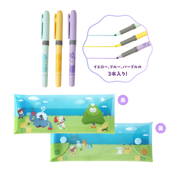 Pokemon Poko A Marker Set with Clear Case (3 Colors)