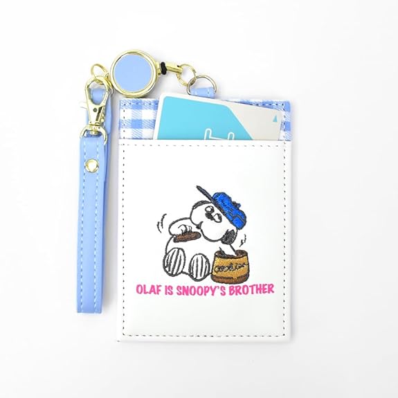 Snoopy Single Card Holder 0444 White - Olaf Checkered Design