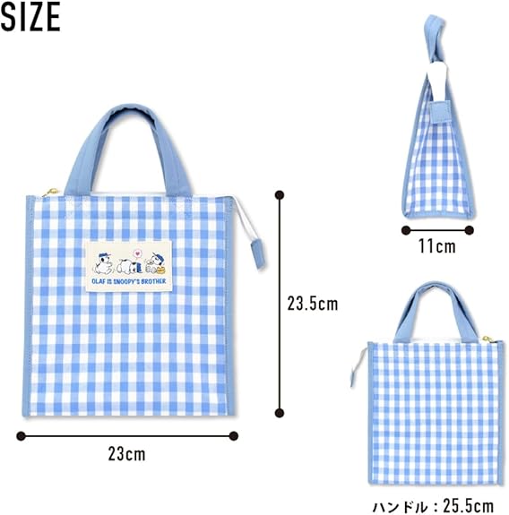 Snoopy Insulated Lunch Tote Bag 0442 - Olaf Checkered Design