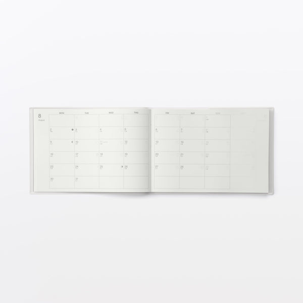 MUJI B5 Half-Size Monthly & Weekly Planner – Horizontal Layout Monday Star  December 2026 Start