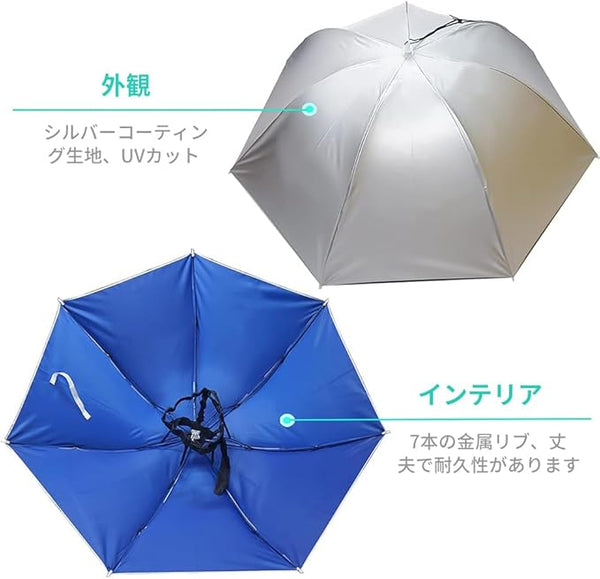 TTETNLY Hands Free Umbrella Hat Foldable