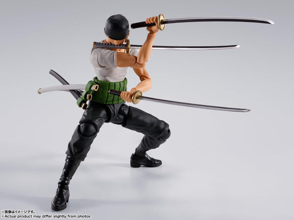 Bandai Spirits S.H.Figuarts One Piece Roronoa Zoro Figure – Romance Dawn Ver. Action Figure
