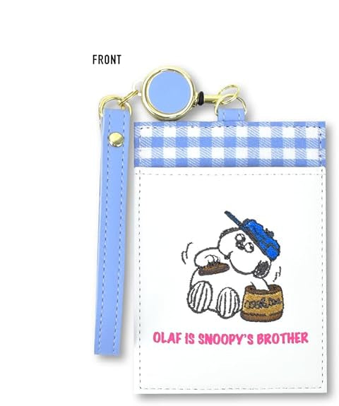 Snoopy Single Card Holder 0444 White - Olaf Checkered Design