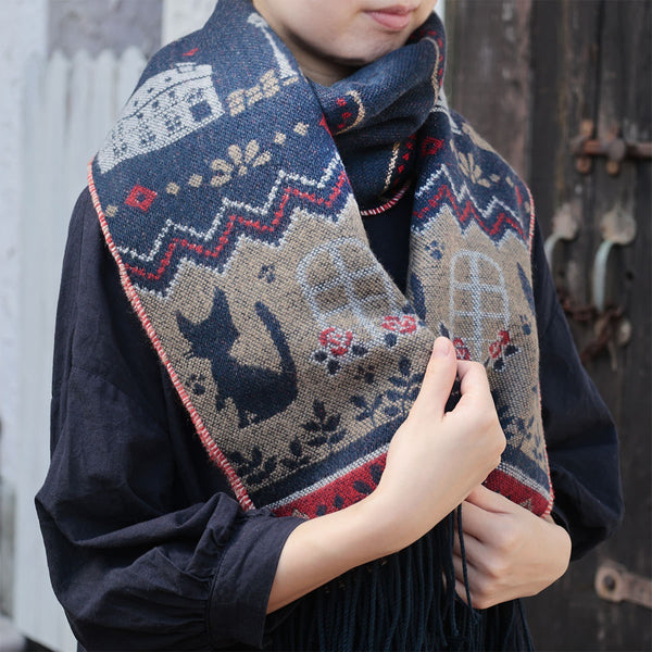 Studio Ghibli Kiki’s Delivery Service Buttoned Shawl Koriko Town