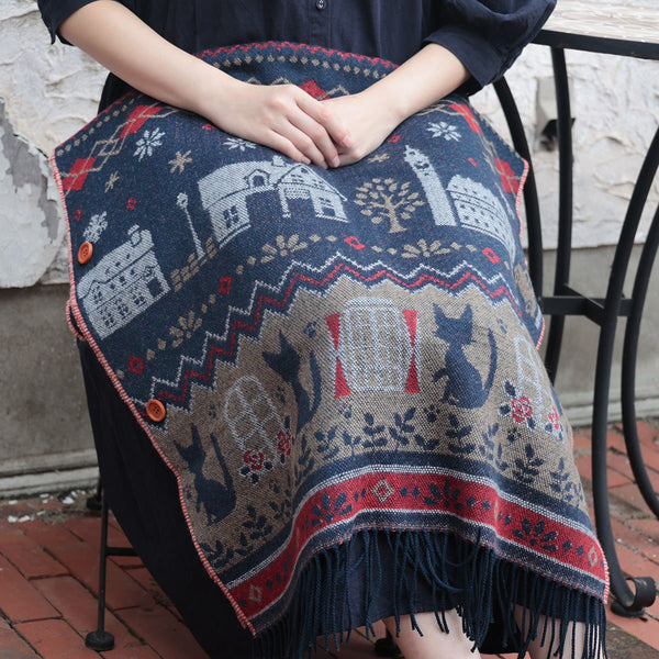 Studio Ghibli Kiki’s Delivery Service Buttoned Shawl Koriko Town