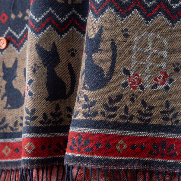 Studio Ghibli Kiki’s Delivery Service Buttoned Shawl Koriko Town