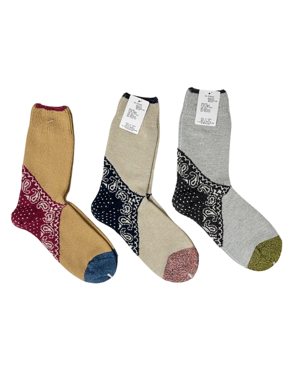 KAPITAL  96 Heel Paisley Bandana Socks