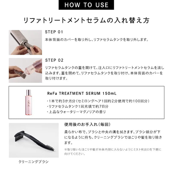ReFa Treatment Iron Set Hair Straightener with Serum 150ml