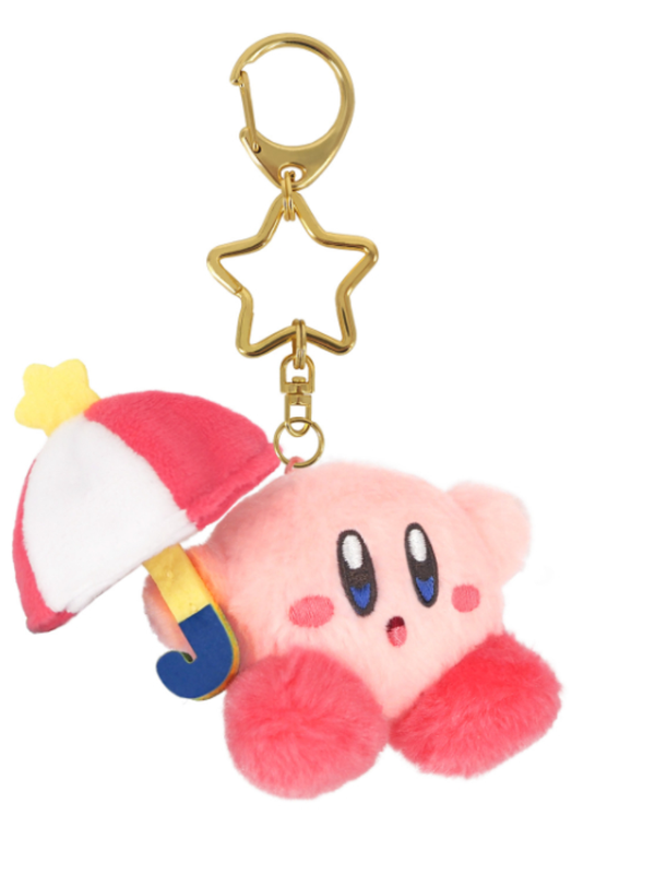 Kirby Mini Plush Mascot Keychain Parasol
