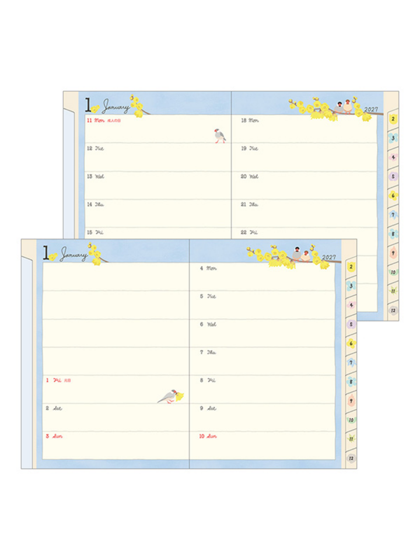 Midori 2027 A6 Bird Diary Japanese Planner 22445006