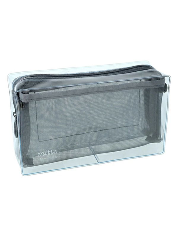 Mitte Clear Multi-Compartment Mesh Box Pouch