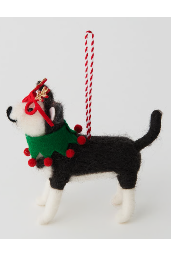 KIKA Wool Felt Dog Christmas Ornament