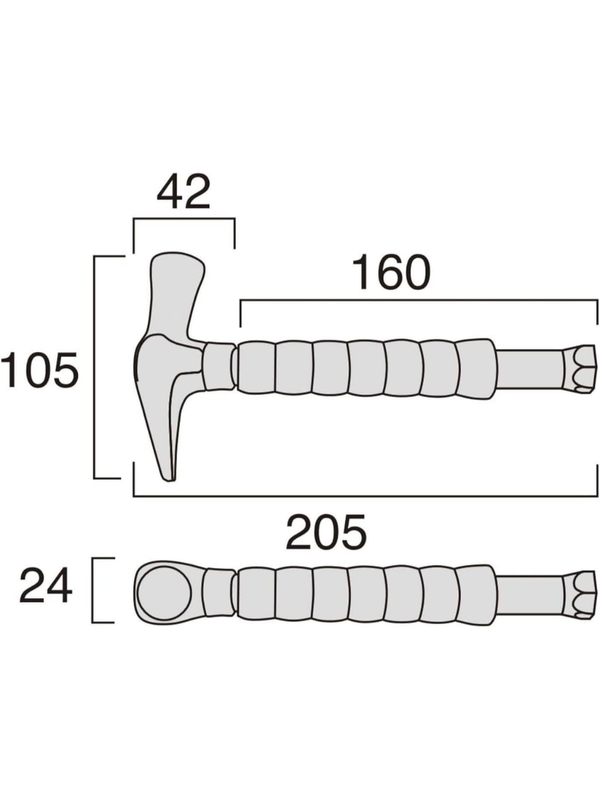 Fujiya HT17P-205D Through Handle Conduit Hammer 205mm