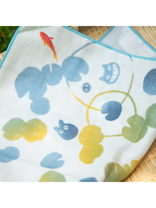 My Neighbor Totoro Gauze Handkerchief Goldfish Water Ripple Design