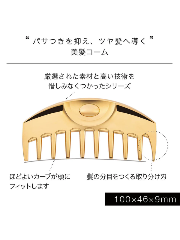 LOVE CHROME K24GP Wave TSUKI Gold Hair Comb