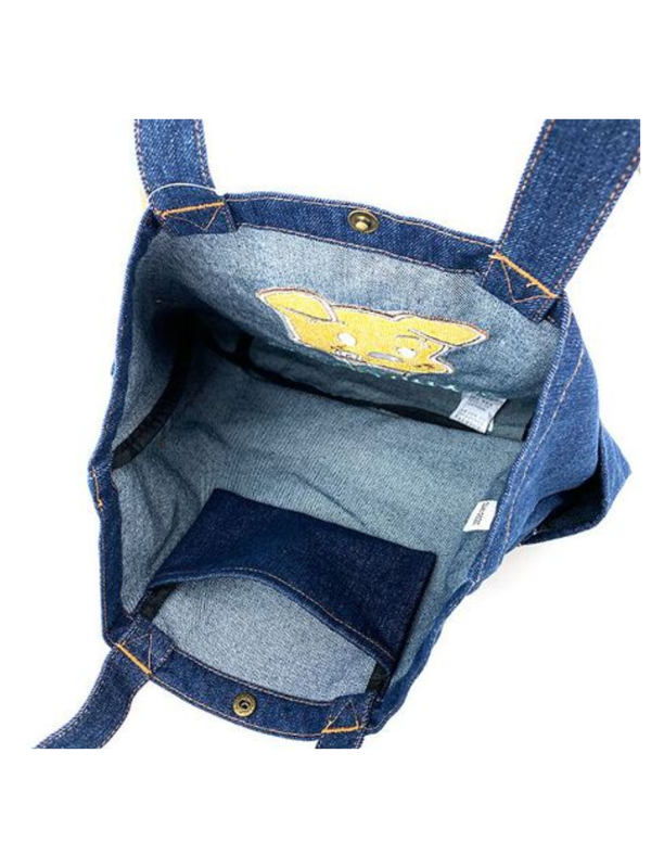 Osamu Goods Denim Tote Bag Embroidered Dog Navy