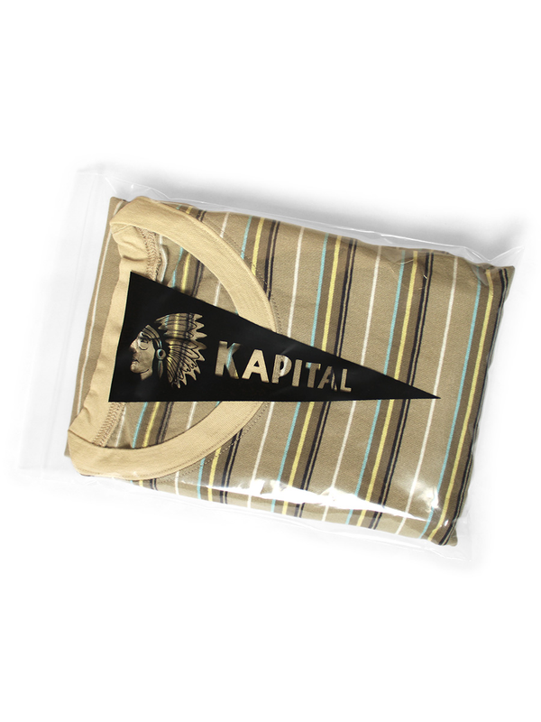 Kapital Multi-Border Jersey Pennant T-Shirt (3flags)