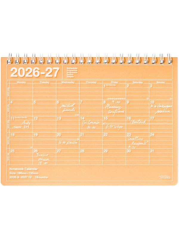 MARK'S 2027 Notebook Calendar Planner B6 September 2026 Start 27ADR-NB2