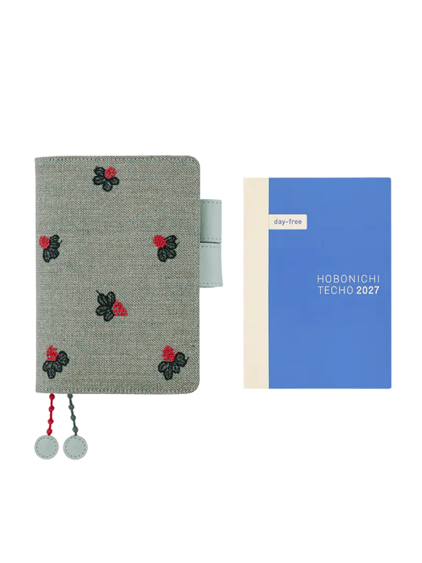 Hobonichi Techo 2027 A6 Cover – Mina Perhonen “Light Berry” (Green)