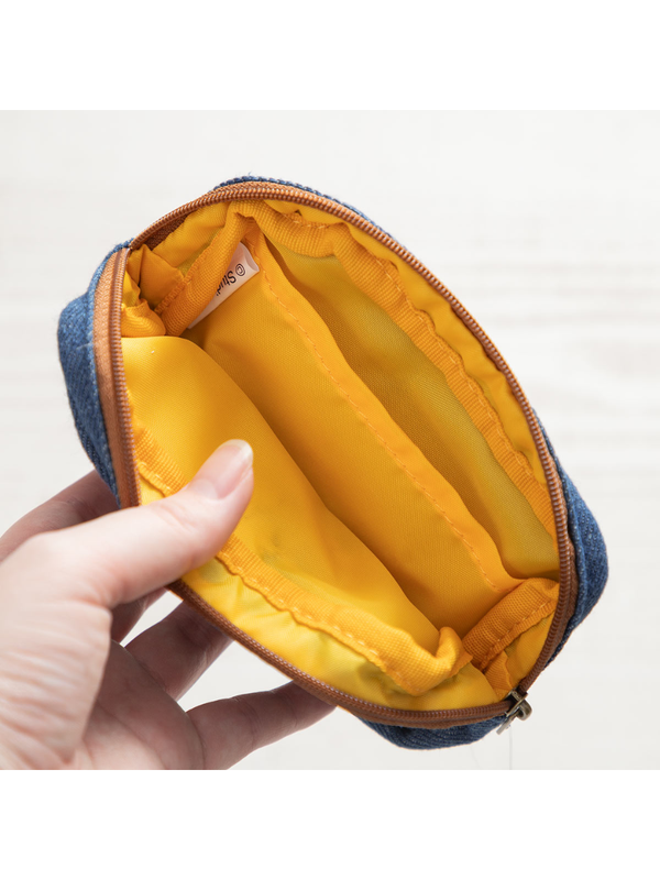 My Neighbor Totoro Denim Mini Pouch Embroidered Floral Design