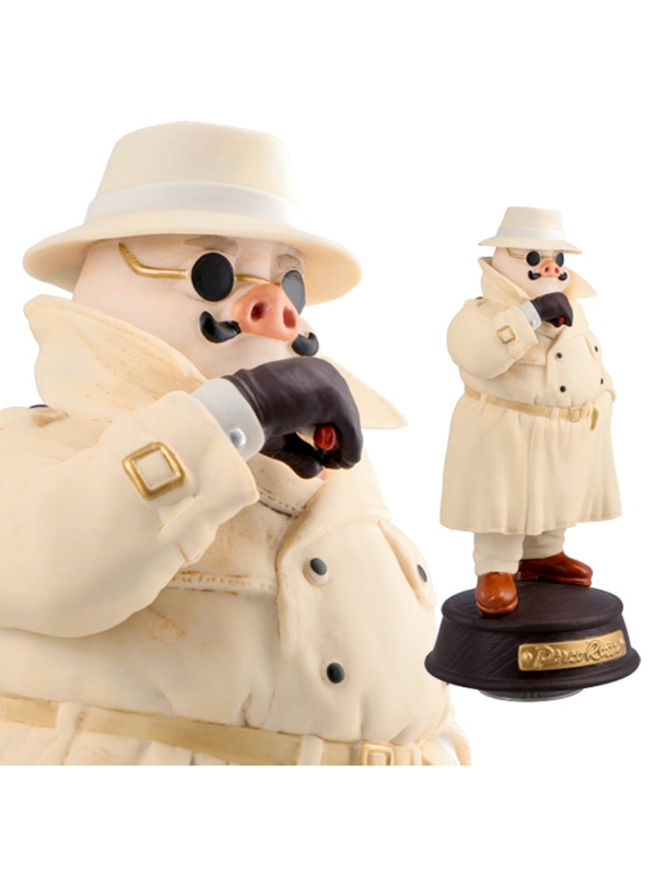 Porco Rosso Porcelain Music Box Porco in Trench Coat Figure