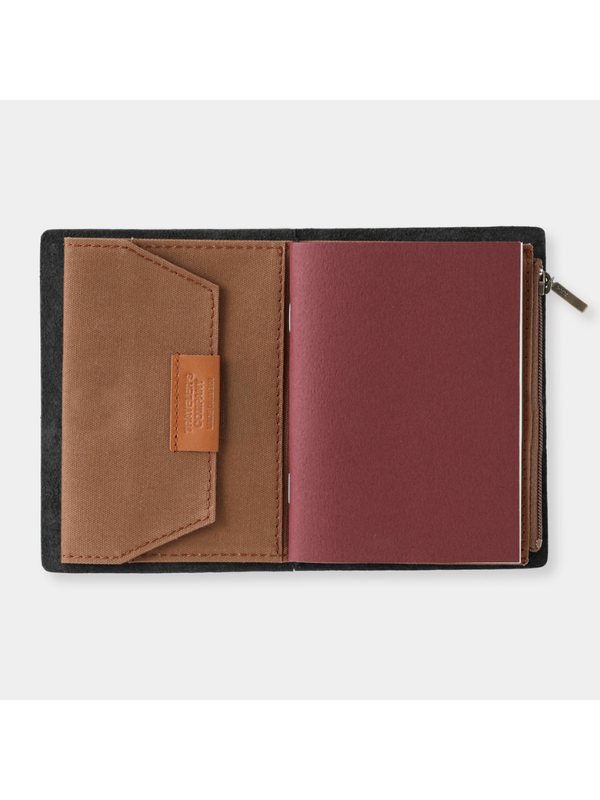 TRAVELER'S notebook Passport Size Cotton Zipper Case – Coffee