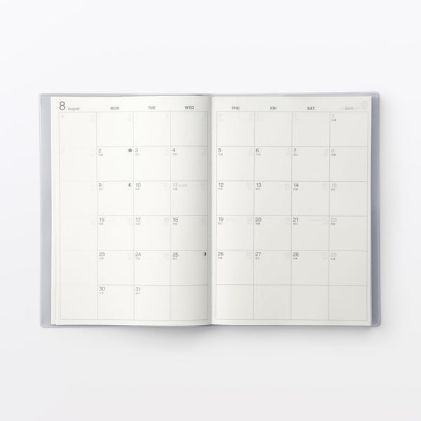 Muji 2026-2028 Monthly & Weekly Planner A6 Monday Start
