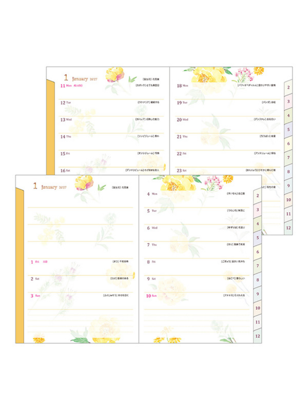 Midori 2027 A6 Country Time Floral Diary 22444006