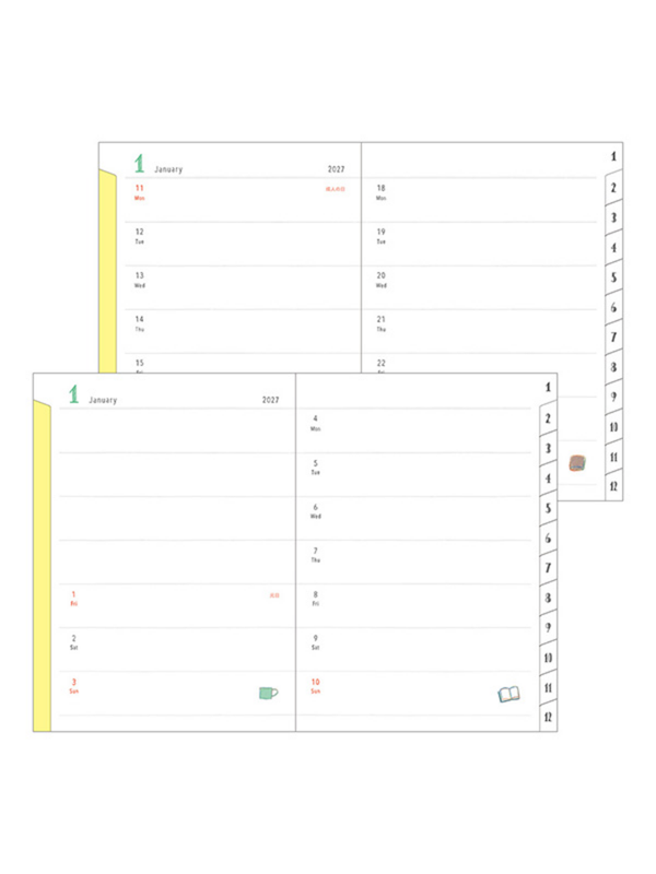 Midori 2027 A6 Dog Diary – Monthly & 2-Week Planner
