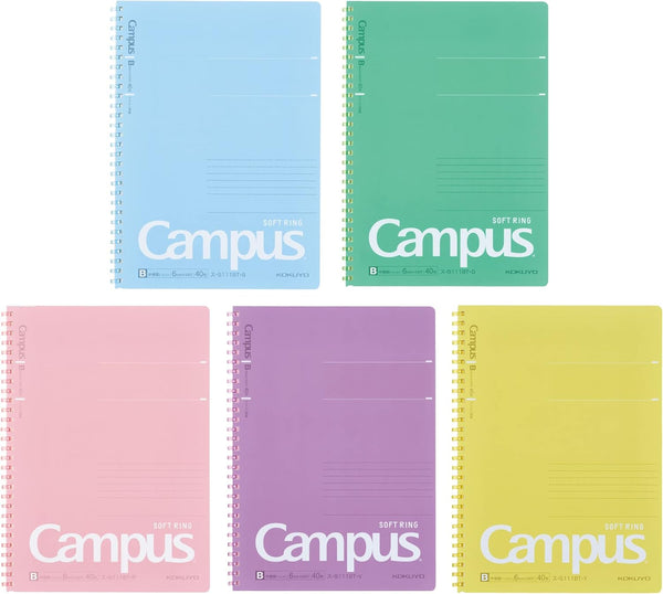 KOKUYO Campus Soft Ring Notebook Dot Line Ruled B5 5 Pack Set