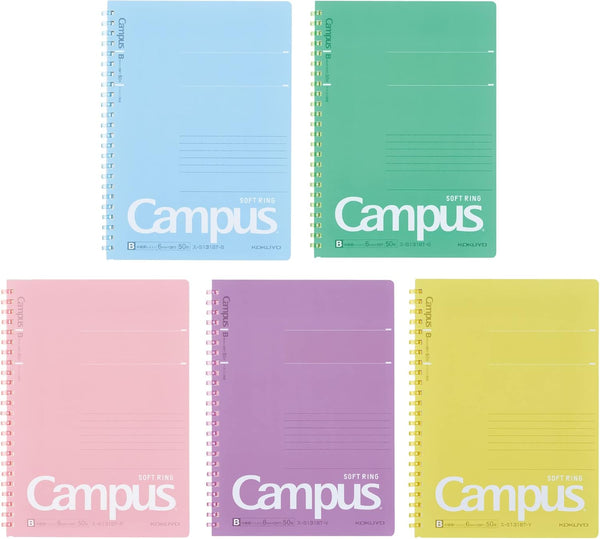 KOKUYO Campus Soft Ring Notebook Dot Ruled A5 5 Pack Set