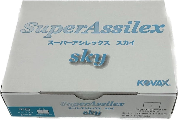 KOVAX Eagle Abrasives Super Assilex Sky Blue Sheet K-600 Grit  50 Sheets
