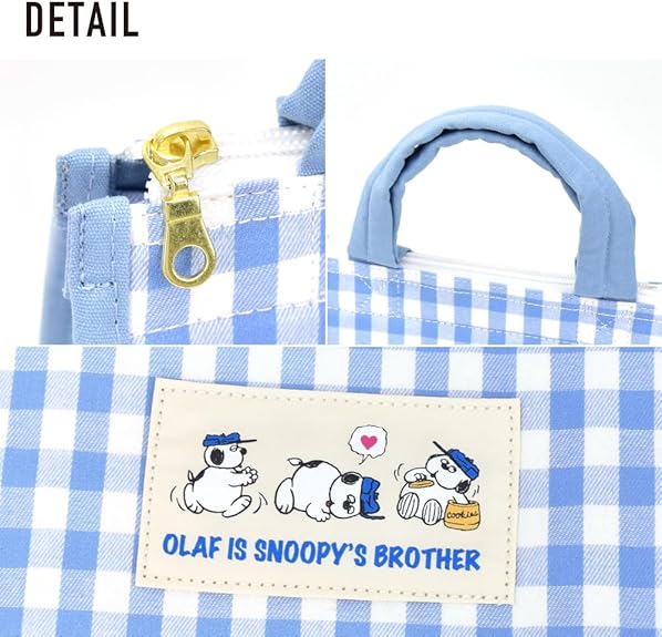 Snoopy Insulated Lunch Tote Bag 0442 - Olaf Checkered Design