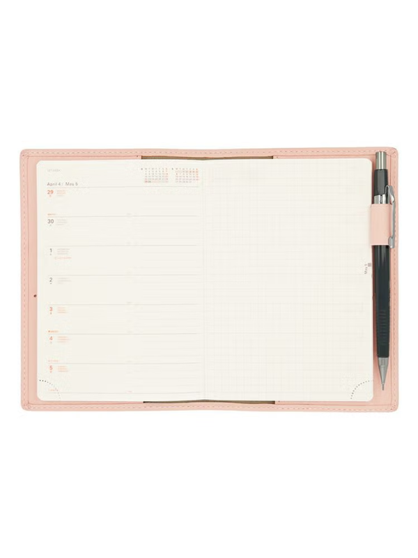 Delfonics A6 Leather Diary Cover Genuine Leather Notebook Cover with Card Slots & Pen Holder Minimalist Planner Case