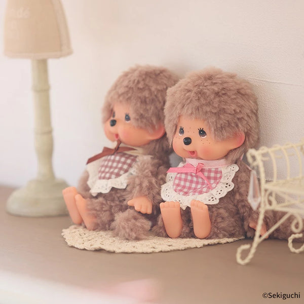 Monchhichi Sweet Brown Plush Pink & Brown Set of 2