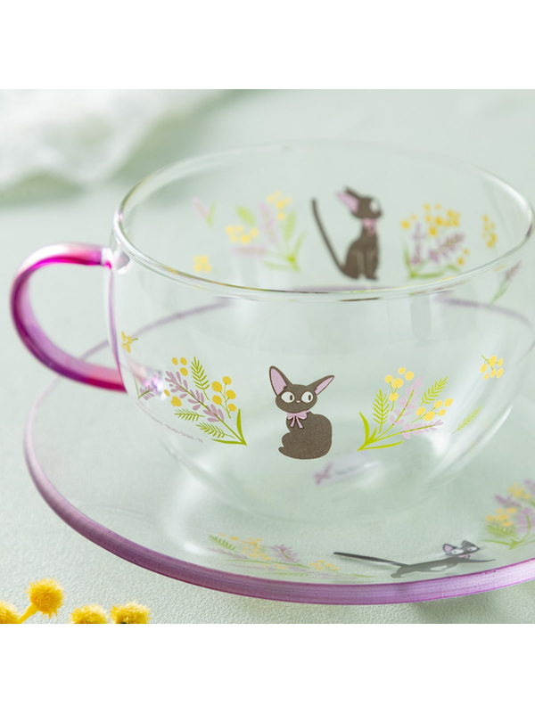 Kiki's Delivery Service Flower Bouquet Glass Cup and Saucer Set