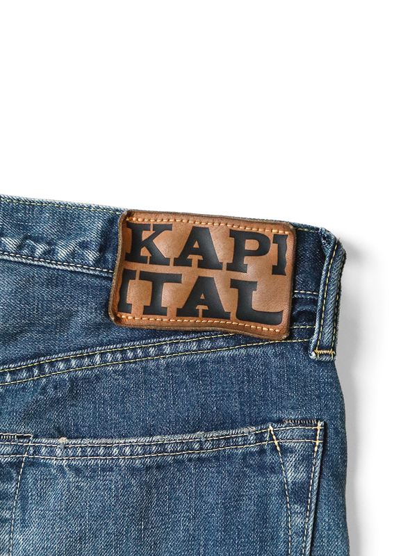 Kapital 13.5oz Zimbabwe Denim Pants 5-Pocket Monkey CISCO (Distressed)