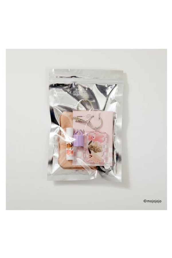 mojojojo × John Masters Organics Lip Calm Keychain & Pink Charm Pouch Set