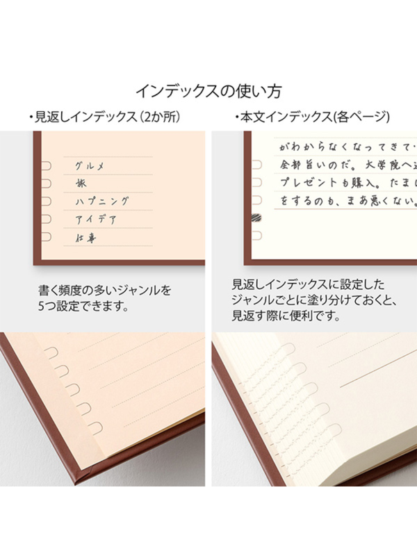 MIDORI 1 Day 1 Page Diary Red - Daily Journal (12714006)