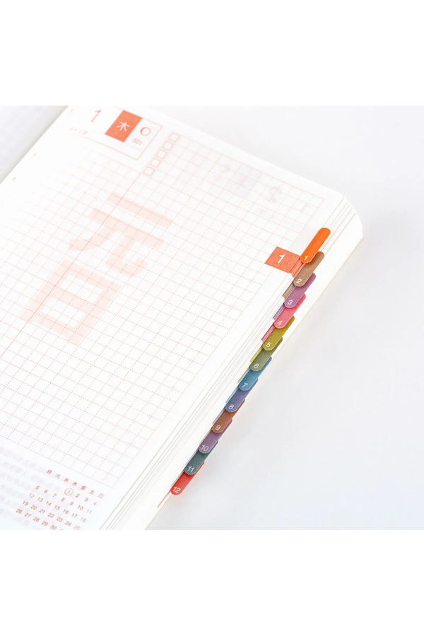 Hobonichi TSUKI no IRO Index Stickers – Numbered & Blank Set