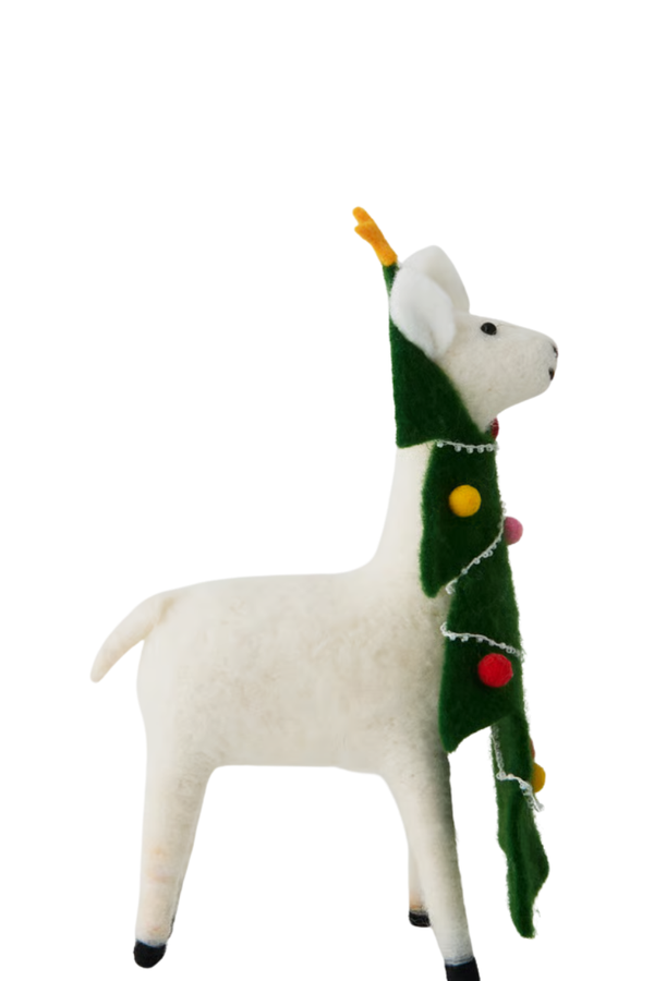 KIKA Wool Felt Alpaca Christmas Tree Ornament M