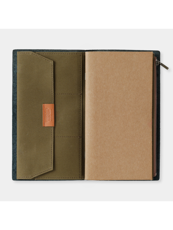 TRAVELER'S notebook Regular Size Cotton Zipper Case – Olive