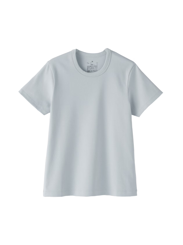 MUJI Women's Cooling Sweat-Resistant Crew Neck Short-Sleeve T-Shirt