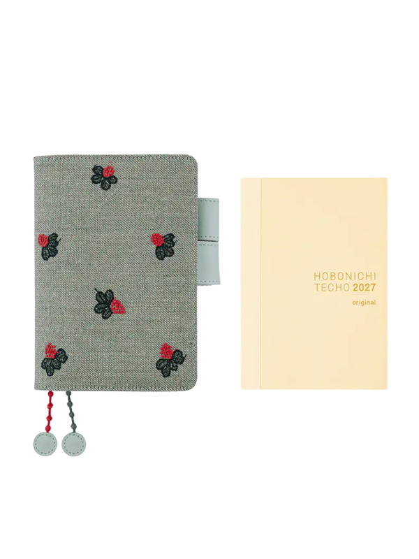 Hobonichi Techo 2027 A6 Cover – Mina Perhonen “Light Berry” (Green)