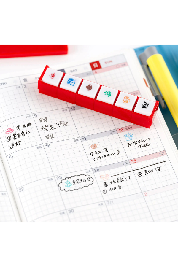 Hobonichi ONE PIECE Pochitto 6 Self-Inking Stamp Set