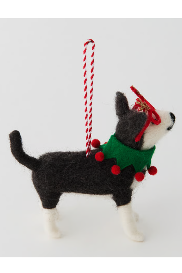 KIKA Wool Felt Dog Christmas Ornament