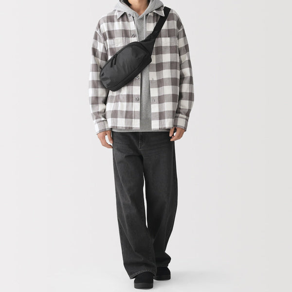 MUJI Water-Repellent Padded Sling Bag – Gray or Black