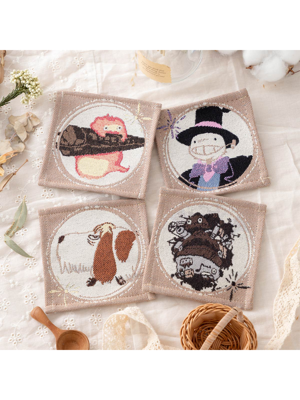 Howl's Moving Castle Gobelin Coasters Set of 4