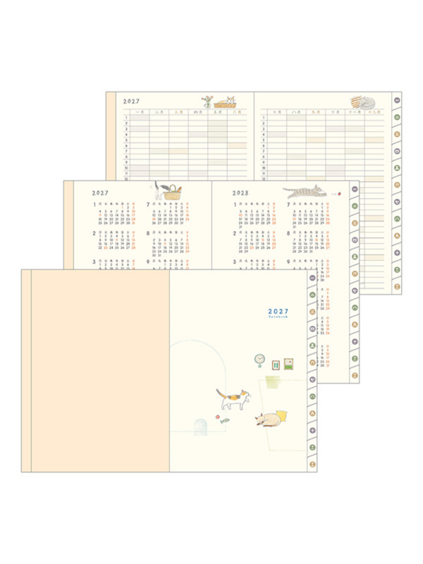 Midori 2027 A6 Cat Diary – Monthly & 2-Week Planner 22443006